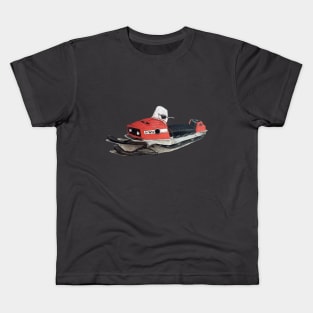 Ski Whiz snowmobile Kids T-Shirt